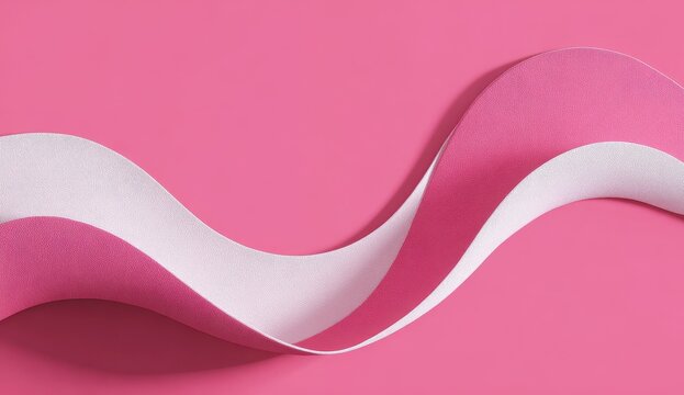 Abstract pink and white wavy ribbon on a pink background - Powered by Adobe