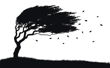 Obraz premium Tree blowing in the wind