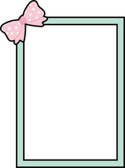 Decorative Pink Frame with Bow Design
