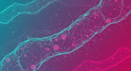 Abstract digital illustration with neural network or cellular structures