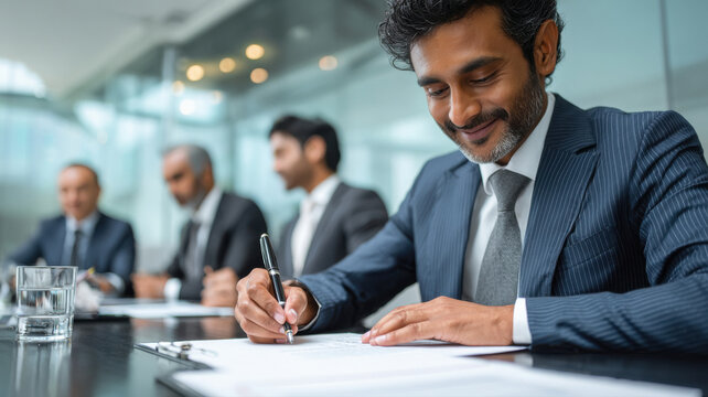 young indian business people working together at office