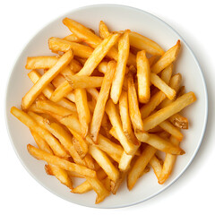 Golden French Fries on a White Plate