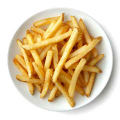 Golden French Fries on a White Plate