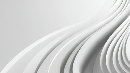 Fototapeta premium Abstract white curved shapes