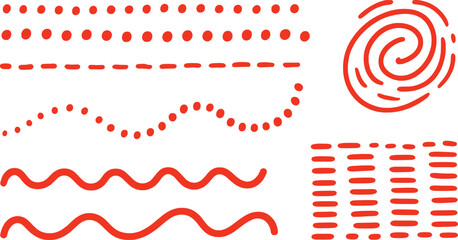 Fototapeta premium Red abstract graphic elements and patterns vector