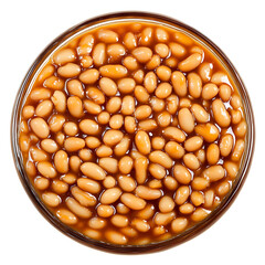 Top View of Baked Beans in a Bowl