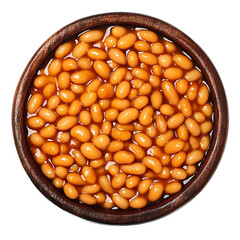 Baked Beans in a Wooden Bowl