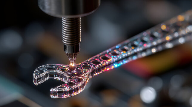 Close-Up of Programmable Matter Changing its Shape into a Wrench