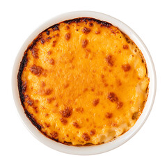 Baked Macaroni and Cheese in a Ceramic Dish