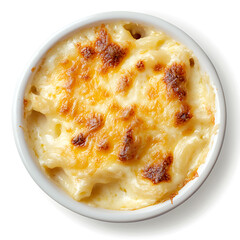Baked Macaroni and Cheese in a Ceramic Bowl