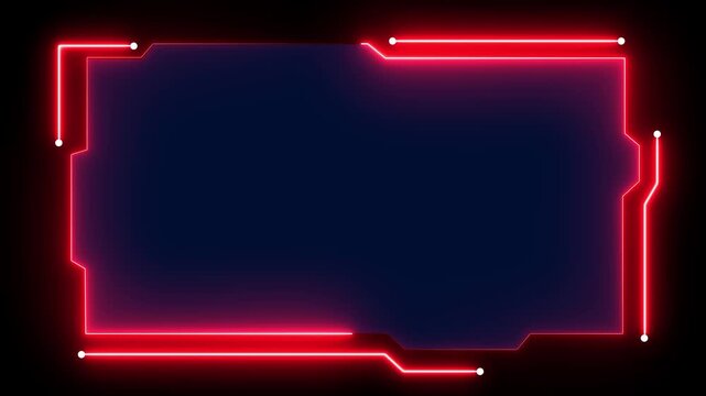  Futuristic Sci-Fi HUD Interface with Glowing red Tech Frame and Abstract UI Elements
