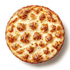 Golden-brown baked pie with a crispy, cheesy top
