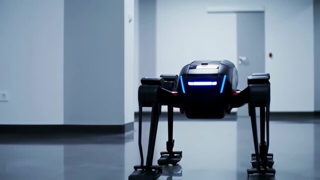 Autonomous Quadruped Robot Moving Forward in Modern Laboratory Environment
