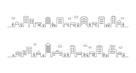 シンプルな街並みのイラスト