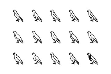 Naklejka premium Eagle Silhouette Pattern: A rhythmic display of eagle silhouettes repeating, creating an eye-catching pattern. Simple black and white graphics.