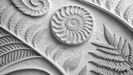 This spiral shell from an ancient ammonite is a beautiful natural pattern with an intricate texture