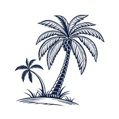 Palm tree icon vector. Adobe Illustrator Artwork