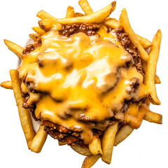 Cheesy Chili Fries: A Hearty Portion of French Fries Topped with Melted Cheese and Chili
