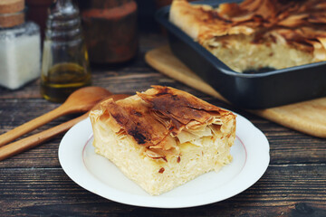Gibanica, a traditional pastry dish popular all over the Balkans