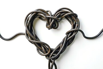 Naklejka premium heart shaped cable