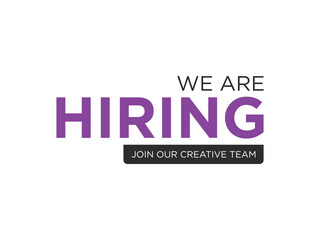 We are hiring join our creative team bright modern design job opportunity recruitment