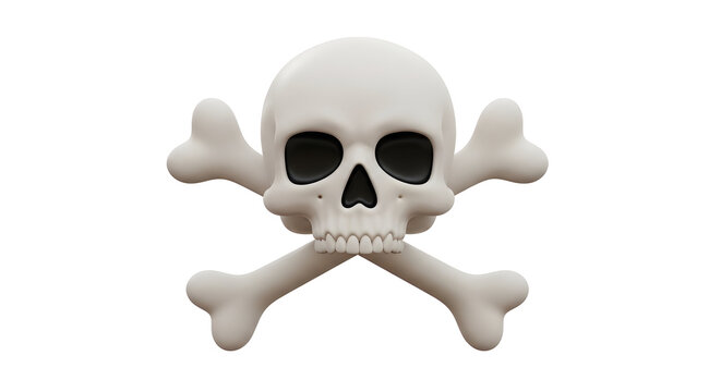 Iconic skull and crossbones symbol representing danger caution warning or piracy, a universally recognized emblem of hazard and risk