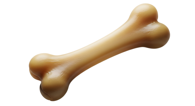 Captivating realistic dog bone, a perfect treat for playful pups, isolated for versatile design and marketing needs.