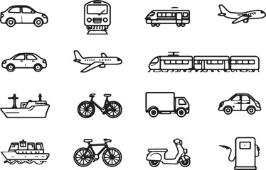 set of transport icons