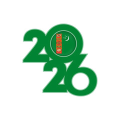 2026 banner with Turkmenistan flag inside.