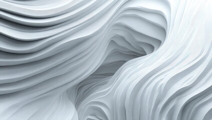 Obraz premium Abstract white layered curves (6)