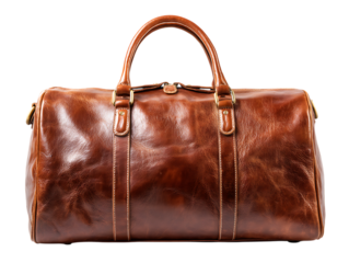 Classic brown leather travel bag for stylish trip