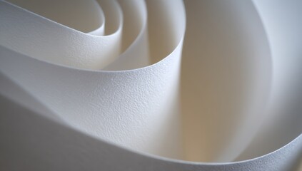 Abstract curves of white paper (5)