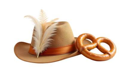 feather on the cap  on white background isolated PNG 