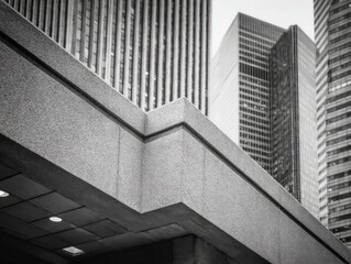 Modern Cityscape Architecture in Black and White