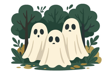 Obraz premium Children dressed in Halloween attire are attending a summer gathering