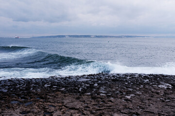 High waves in the ocean