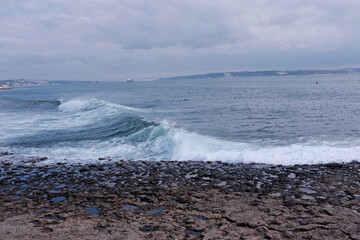 High waves in the ocean