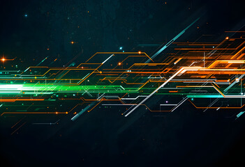 Futuristic PCB Design Wallpaper Cyberpunk Glowing Electronic Grid Neon Motherboard Circuit Traces Background