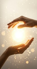 Reiki healing session with gentle golden light