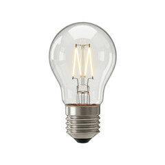 Vintage light bulb glowing brightly against a clean background, ideal for home decor inspiration