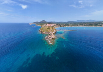 Aerial images of Methoni Castle in Peloponnese, Greece