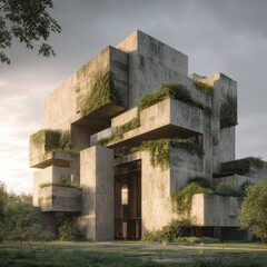 A building with a bunch of plants growing on the side