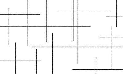 Fragmented Line Pattern: An abstract design featuring a dynamic arrangement of black horizontal and vertical lines, some intersecting, on a clean backdrop, forming a unique pattern.