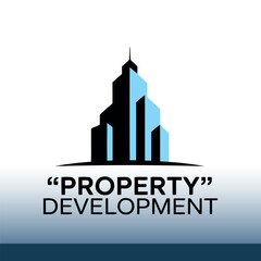 Fototapeta premium Property Development Logo – Vector Flat Silhouette Clipart Illustration