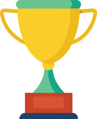 A golden trophy isolated on white background