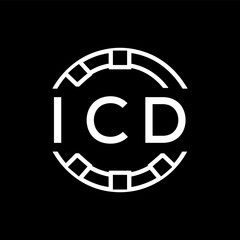 Obraz premium ICD “Modern FVA Monogram Logo Design, Sleek Minimalist Letter mark in Circle, High- ICD Later Logo, Contrast Branding Concept” 