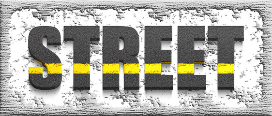 Testo STREET con colore variabile e sfondo