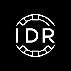 IDR Minimalist IDR Logo Design on Black Background – IDR Later Logo, Modern Circular Branding Concept
