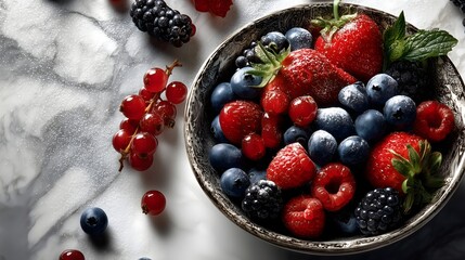 Overhead berry bowl seasonal treats