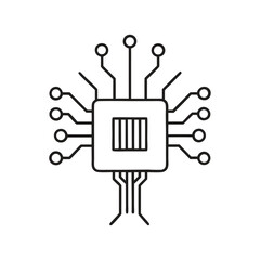 Microchip Barcode Tree Concept for Modern Tech Business
